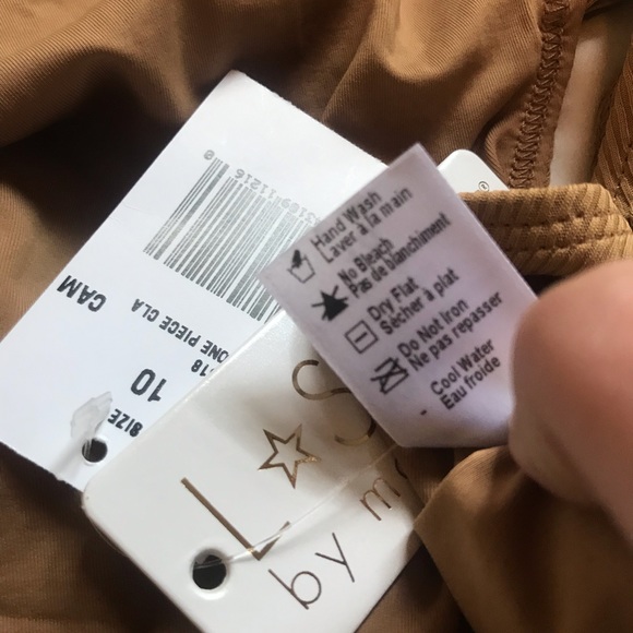 L*Space Camel Ribbed One Piece Swimsuit Size 10/L - Picture 8 of 8